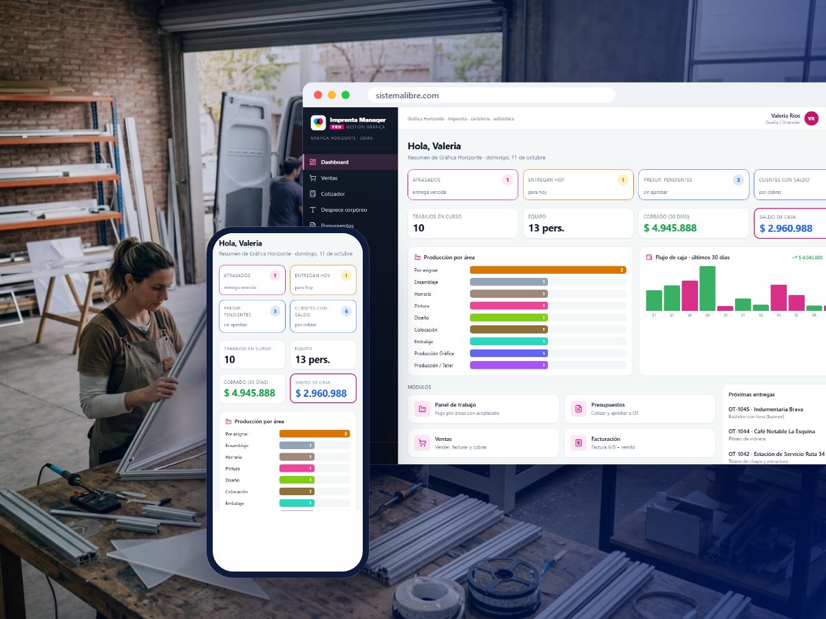 Imprenta Manager Pro: así se ve el sistema